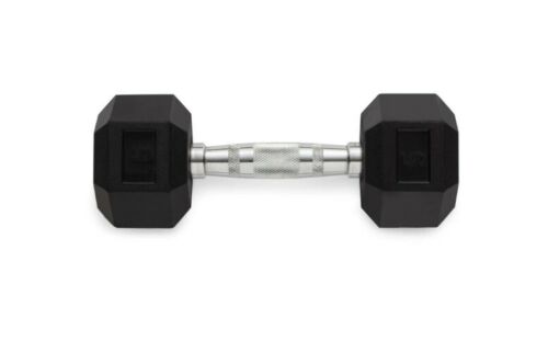 Pair NEW COATED RUBBER HEX DUMBBELLS select-weight 5 - Picture 1 of 5