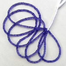 Tanzanite Color Coated Topaz Gems 4.5 mm Size Faceted Rondelle Beads 16" Strand