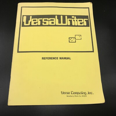 VINTAGE ATARI VERSA WRITER  VERSAWRITER  MANUAL INSTRUCTIONS  BOOKLET GUIDE BOOK