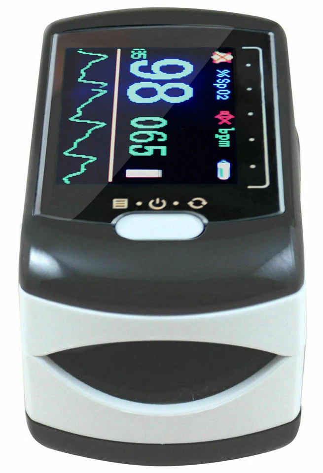 Oxímetro de pulso de dedo SpO2 Monitor de oxígeno en sangre, OLED, frecuencia del pulso, CMS50EA Foto 2 de 4