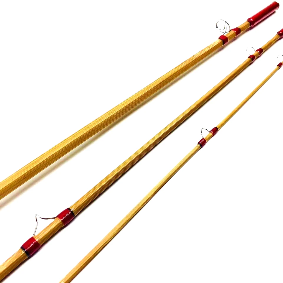 Cañas de pescar de caña cónicas vintage/baratas de pescar de bambú hechas a mano de 7'6"~5 con caña Foto 3 de 4