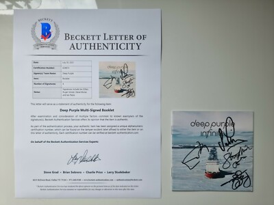 Deep Purple Signed Booklet Beckett LOA A29815 signed/autograph/signiert