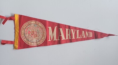 Unversity of MARYLAND Seal Felt Pennant Vintage Red 64cm 25in Man Cave Sport