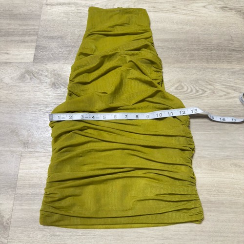 Zara Women’s Blouse Halter Neck Moss Green Sleeveless Rouched Top Size Small - Picture 6 of 6