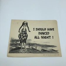 Vintage oversize postcard novelty card I should have danced all night pregnant