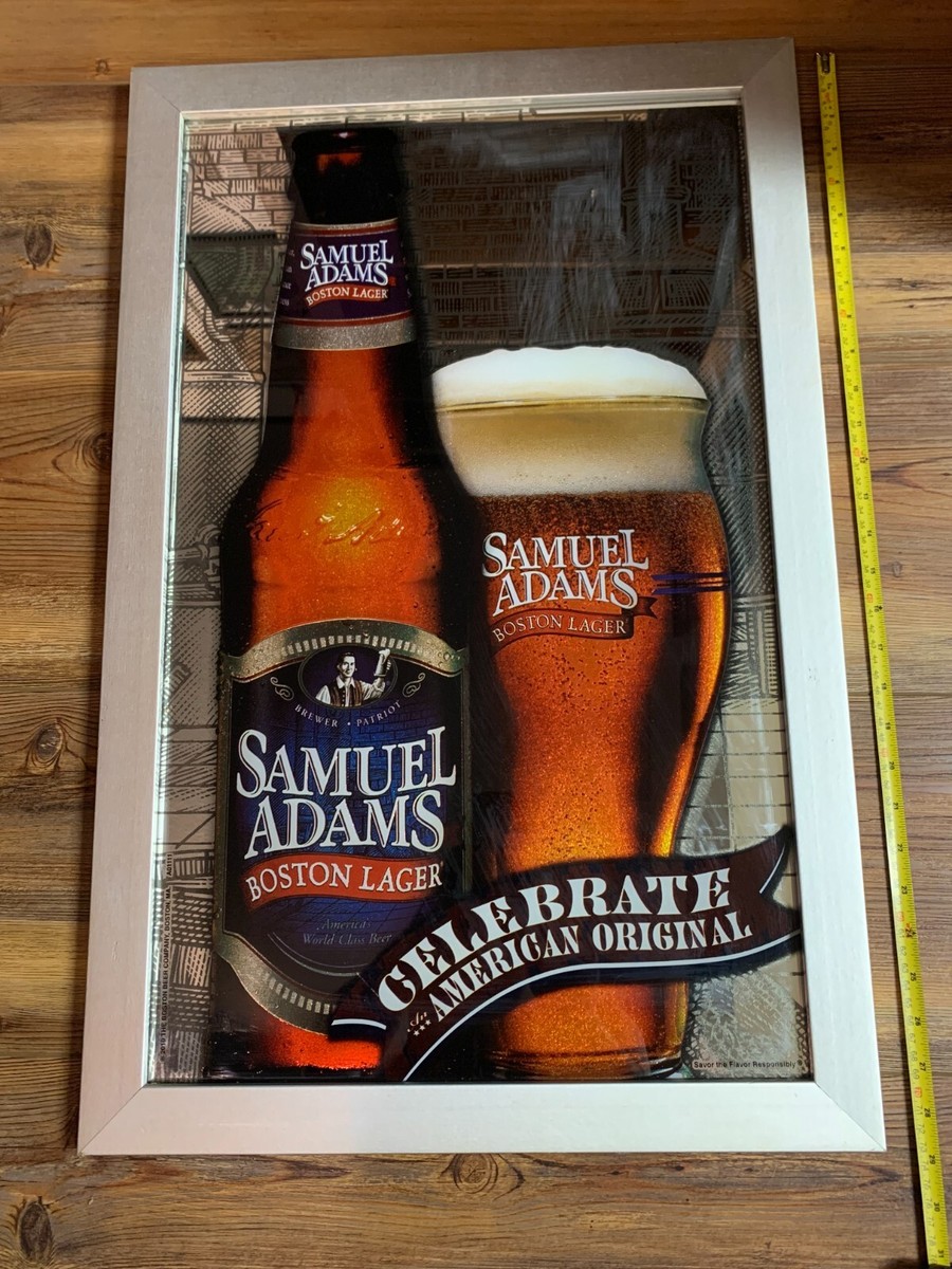 専用看板　海外　アメリカンビール　SAMUEL ADAMS Boston　レトロ Samuel Adams Boston Mirror Advertising Sign Americas World
