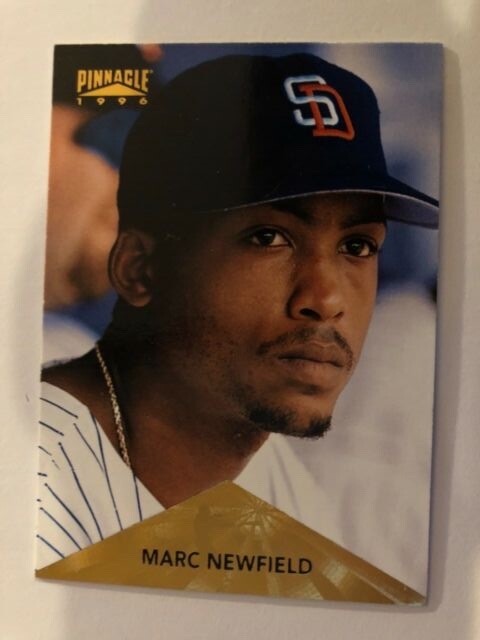 1996 Pinnacle #51 Padres Marc Newfield Baseball Card