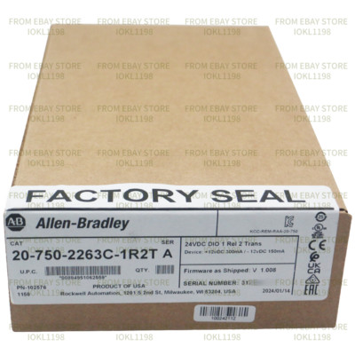New SERA 20-750-2263C-1R2T PowerFlex 750 24V Tran IO Option Mod XT Allen Bradley