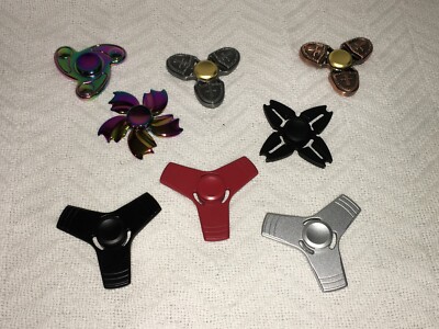 8 VARIATIONS Fidget Spinners All Metal Toy in Case ADHD Kids Adults Boys Girls