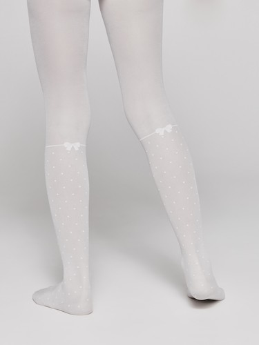 Tights for girls - Conte MILANA 20 den - height 140-146 cm/ white color - Picture 3 of 6