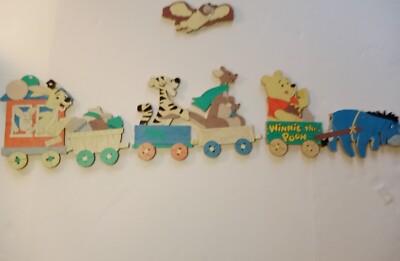 Vintage Disney Winnie The Pooh Cardboard Train Wall Hanging