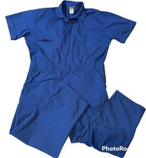 Berne Workwear Construction Mechanic Coverall Men Sz 2XL 50-52 Short Blue Zip Up