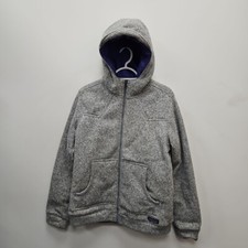 Patagonia Womens Better Sweater Hooded Grey Fleece Full Zip Jacket Size Large