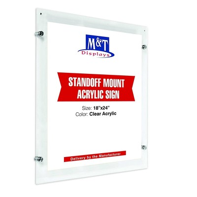 Clear Acrylic Sign Holder For Wall Mount With Magnets And Hardware
