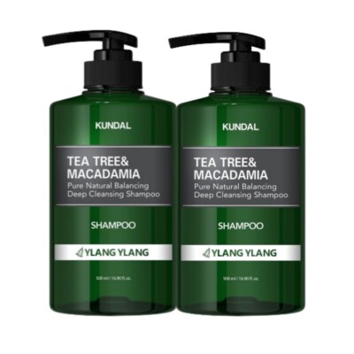2X Kundal Tea Tree Macadamia Pure Natural Balancing Deep Cleansing Shampoo 500ml