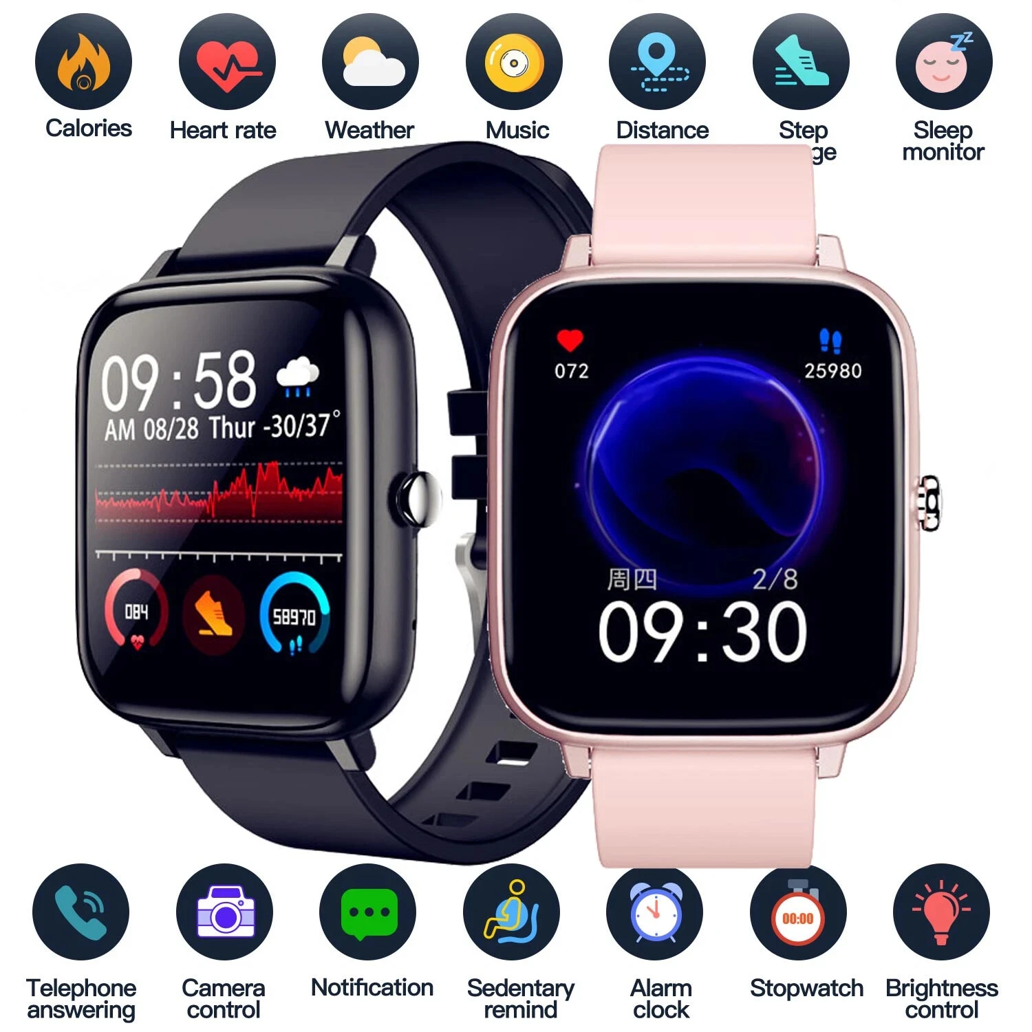 Smart Watch Make/Answer Call Fitness Tracker Heart Rate Step Count Wristwatch UK
Opens in a new wind