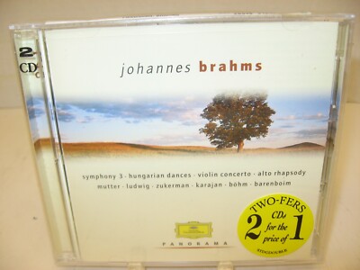 Brahms, PANORAMA - Symphony 3+, Karajan, Barenboim, Mutter and more 2 DG CDs NEW