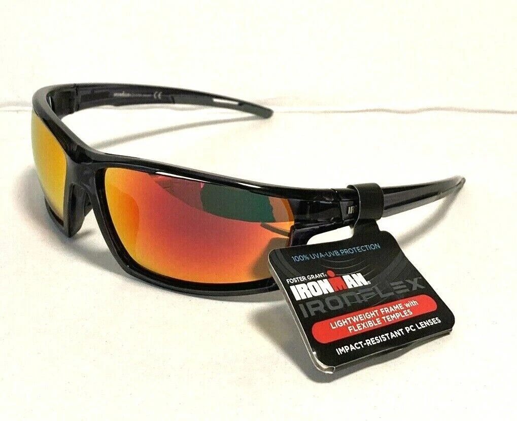 FOSTER GRANT IRONMAN IRONFLEX CLEAR SMOKE GRAY FRAME W RED