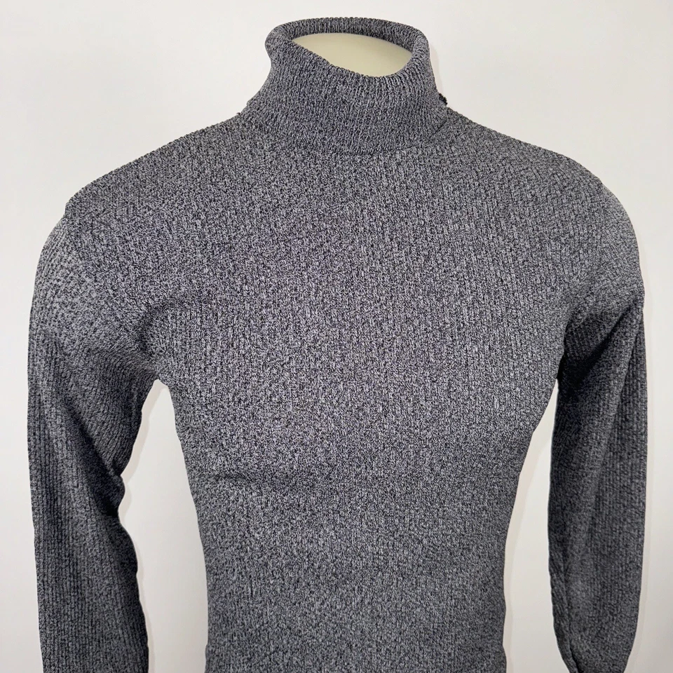 Camisa Suéter Cuello Alto De Colección Años 60 70 Para Hombres XL Tejida NOS MCM Mod Eje Disco Nik Foto 4 de 4