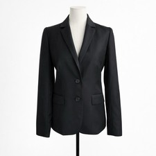 J.Crew 100 Wool Blazer Jacket 2 Button Lined Black Size 0