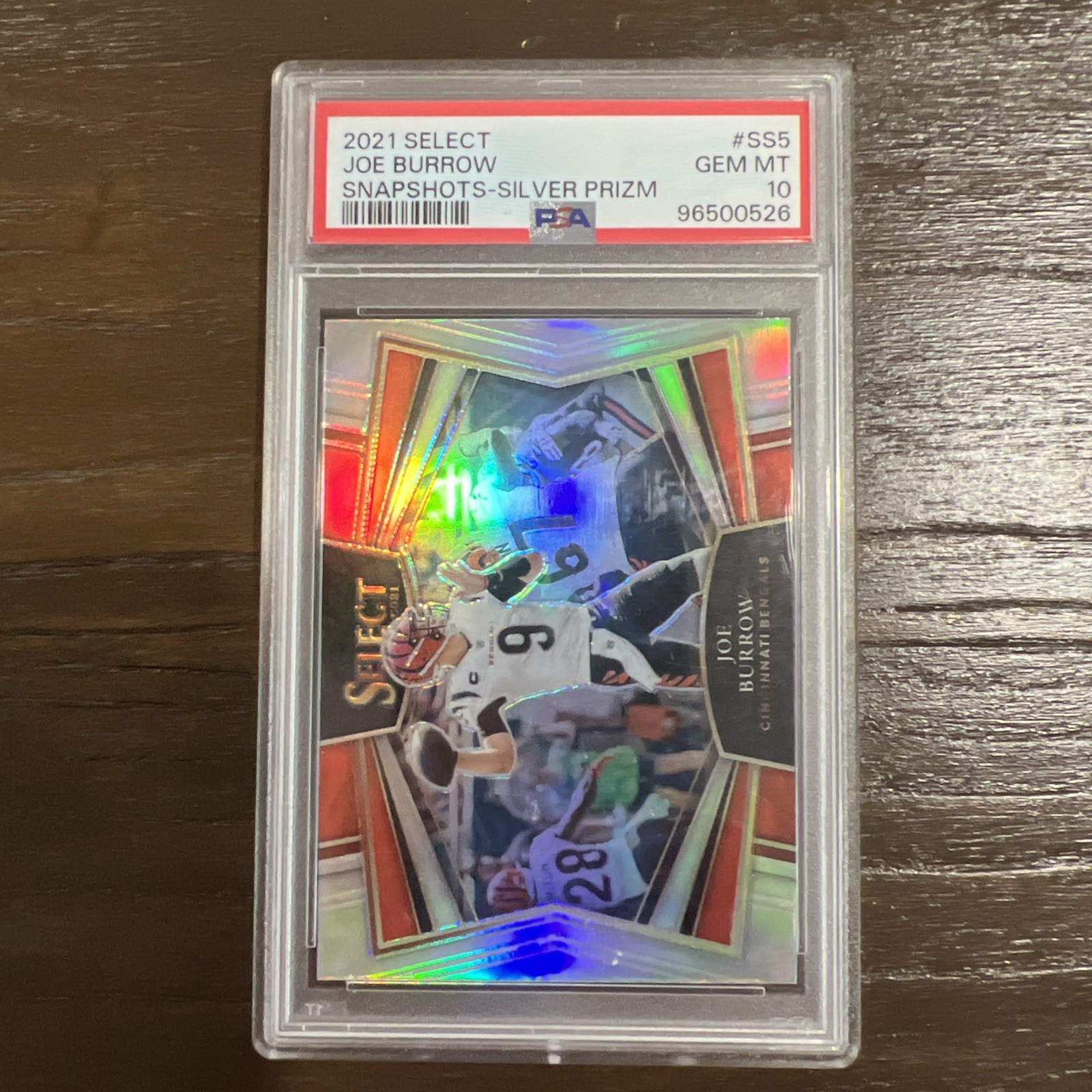 2021 Select Joe Burrow Snapshots-Silver Prizm Gem MT 10
