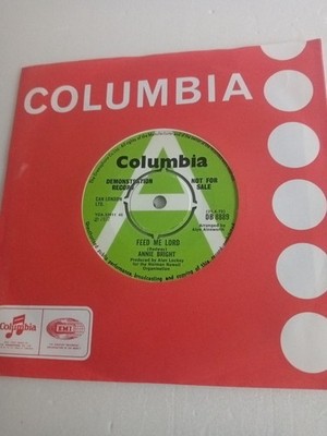 Annie Bright - Feed Me Lord (Columbia DB 8889 DEMO) VG+ Vinyl Record 7''