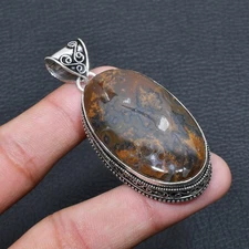 African Moss Gemstone Handmade  Jewelry Pendant 2.46" K096