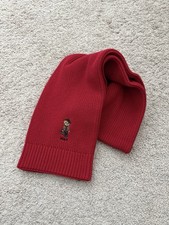 NWT Ralph Lauren Polo Bear College Red Cotton Scarf for Big Girls One Size 7-16