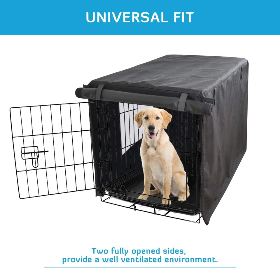 Dog Crate Cover 36 Inch Kennel for Medium Dog, Heavy Duty Oxford Fabric,With Dou - Image 3 of 4