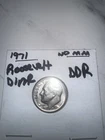 Roosevelt Dime 1971 no mint mark DDR