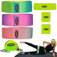 Fabric Resistance Bands Non-Slip for Hip Glute Butt  legs 3 level Workout Bo...