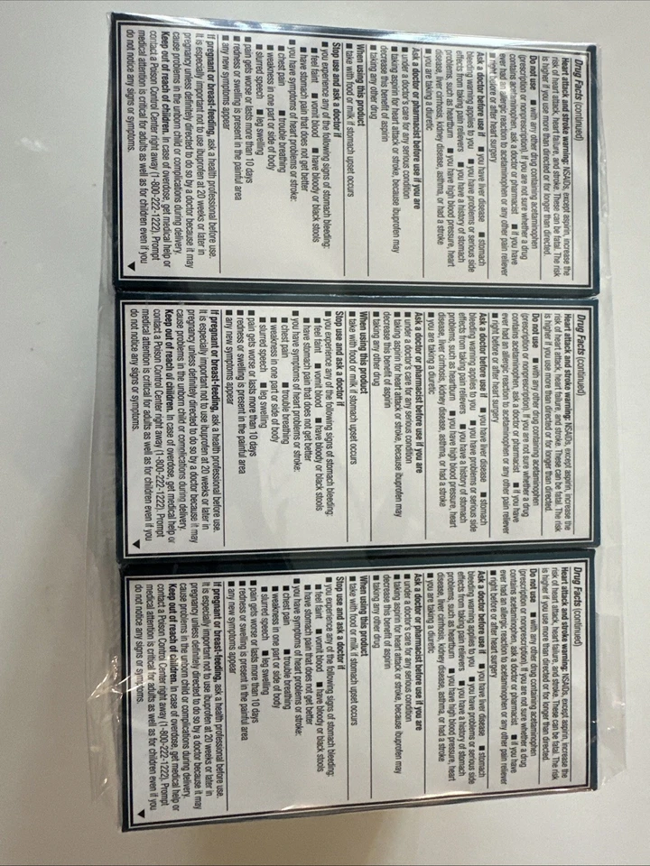 6 Pack DUAL ACTION BACK PAIN 250mg ACETAMINOPHEN 125mg IBUPROFEN Exp 9/26 - Image 3 of 3