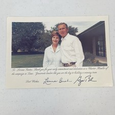 George And Laura Bush Autographed Picture Vintage Charter Membership 5x7”
