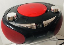 Magnavox MD6949 CD Boombox with AM/FM Radio - Red And Black TESTED AND WORKING