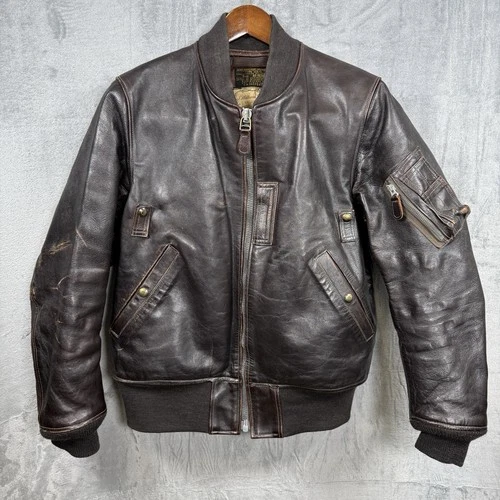 Buzz Rickson's William Gibson MA-1 Leather Flight Jacket Size 40 video thumbnail