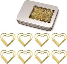 Fancy Gold Heart Paper Clips 100 Pcs, Wedding Invitations