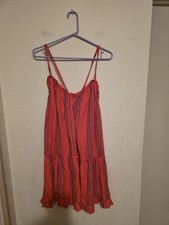 New Universal Thread Women's Size Medium Red Striped Spaghetti Strap Dress