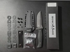 Benchmade Fixed Adamas 375BK-1 With Stoner CNC Scales & Sheath