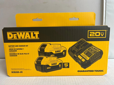 #ad DeWalt DCB205 2C 20V MAX XR Lithium Ion Batteries amp; Charger 2x 5Ah Included 2025 $109.99