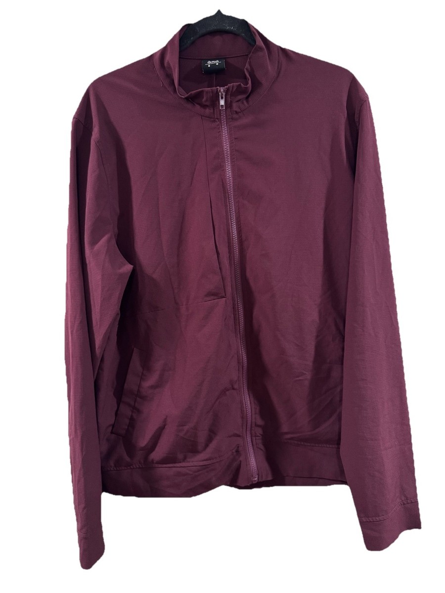 Grand Running Club GRC Men's L Burgundy Lightweight Windbreaker Jacket  Spring