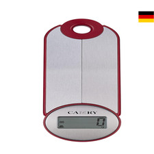 Digitale Elektronische Zusammenklappbare Küchenwaage Faltbar bis 5kg Silber-Rot