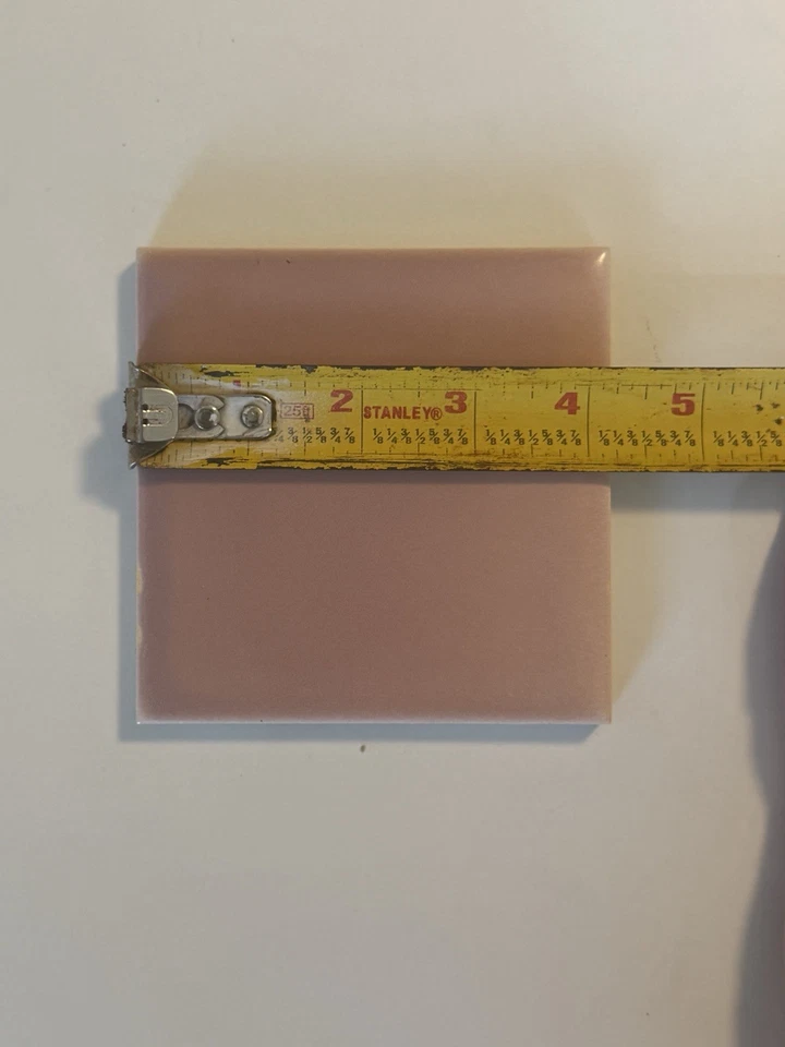 Vintage 1950s Pink Ceramic Tile – Authentic Mid Century Retro Charm - Image 3 of 4