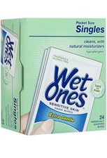 Wet Ones Singles Sensitive Skin Extra Gentle Hand Wipes Case 10 Boxes Of 24