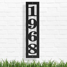 Personalized Vertical House Numbers, Modern Address Sign, Custom Metal House