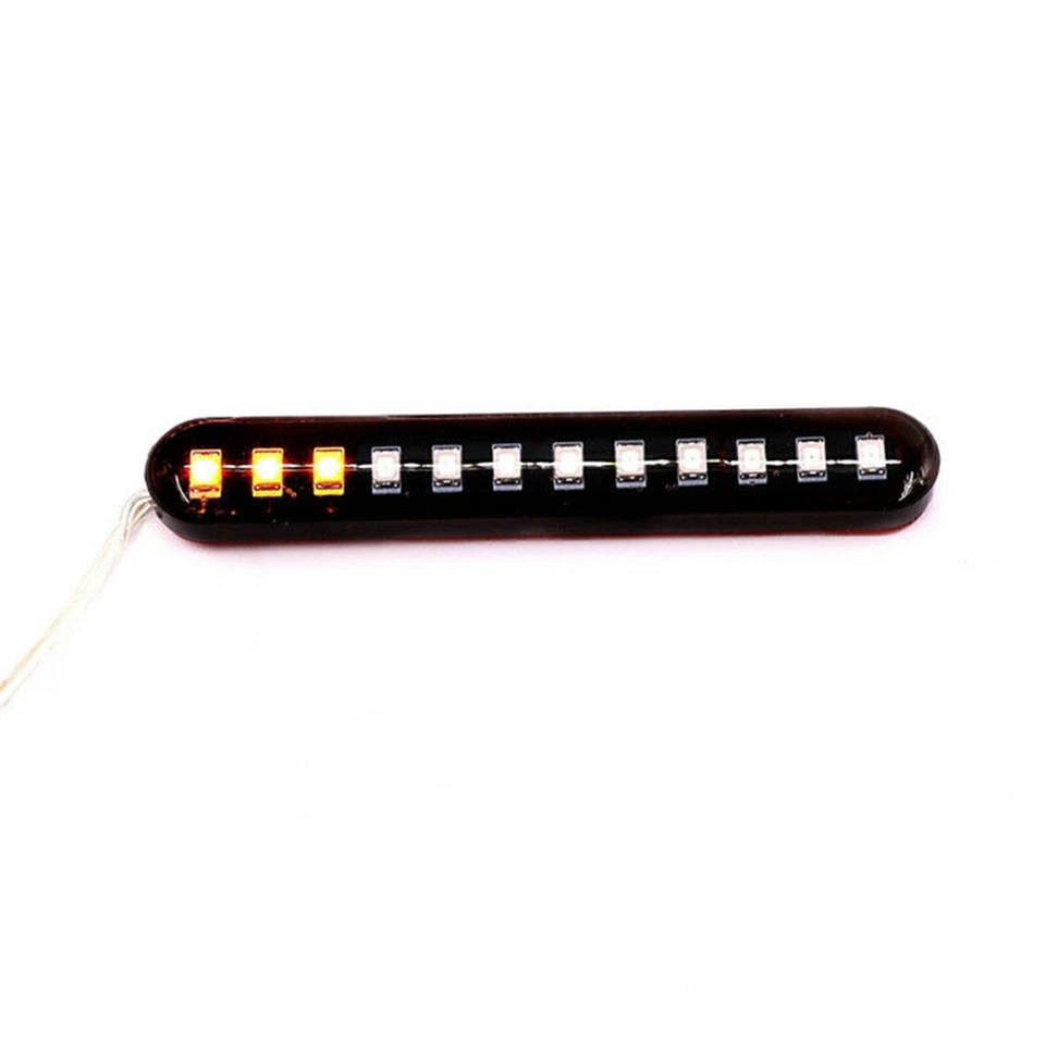 Luz ámbar motocicleta agua corriente intermitente 12 LED matrícula lámpara cola Foto 4 de 4