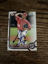 Andry Lara 1st Bowman Autographed Paper Card Washington Nationals