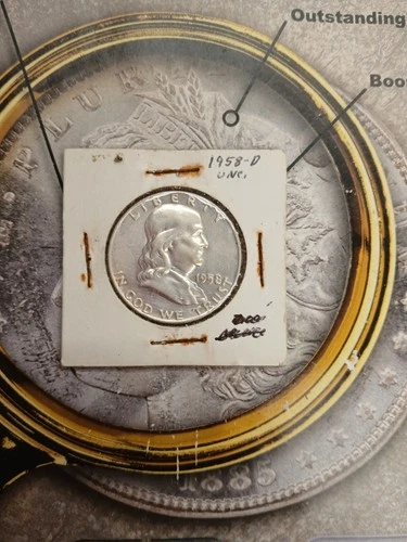 Silver 90% 1958 D  UNC  Franklin Half Dollar coin   T-179