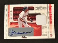 2004 Donruss Timelines - Boys of Summer Andre Dawson Auto 08 / 50 JERSEY MATCH!