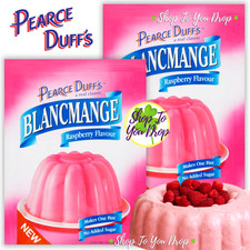 2 x PEARCE DUFFS RASPBERRY BLANCMANGE 35g SACHETS Dessert Mix Quick & Easy