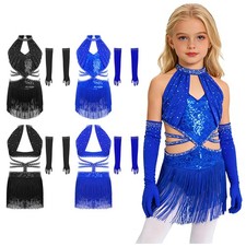Girls Outfits Contemporary Ballroom Ballet Dancewear Competition Glittery Jazz